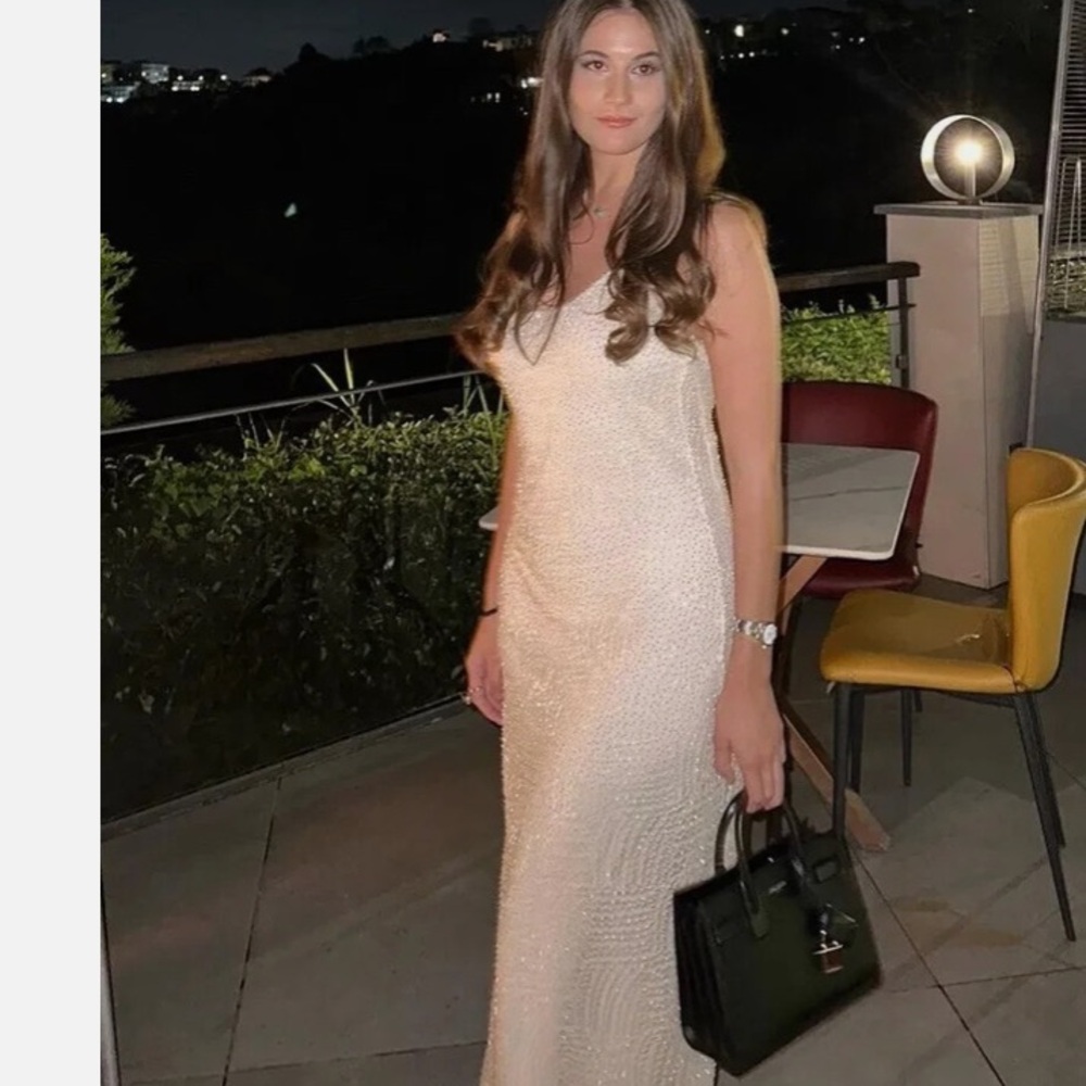 Zara Sparkling Cream Maxi Dress - Picture 5 of 9